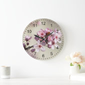 Grande Horloge Ronde Cherry Blossom Flowers (Maison)