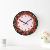 Grande Horloge Ronde Cherry on Black Clock with Numbers (Maison)