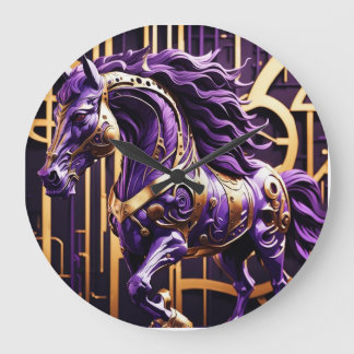Grande Horloge Ronde "Cheval futuriste"
