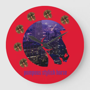 Grande Horloge Ronde cheval pompeux et élégant