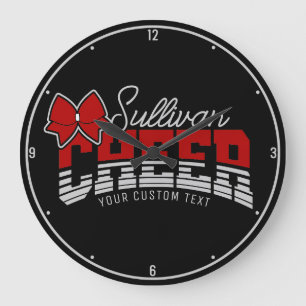 Grande Horloge Ronde Cheval Team AJOUTER LE NOM École Athlète Pom-pom g
