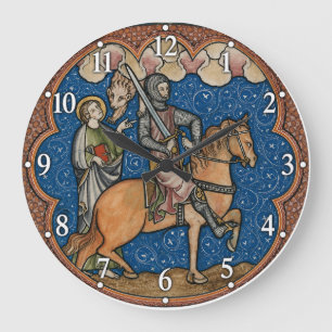 Grande Horloge Ronde Chevalier Médiéval