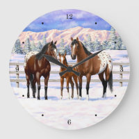 Chevaux Appaloosa De Baie Brown En Neige