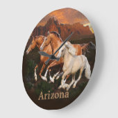 Grande Horloge Ronde Chevaux sauvages (Angle)