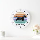 Grande Horloge Ronde Cheveux longs Dachshund - Silhouette 1 (Maison)
