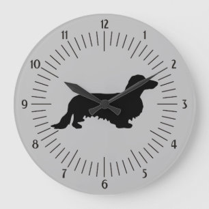 Grande Horloge Ronde Cheveux longs Dachshund - Silhouette 1