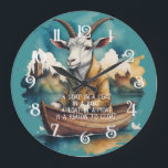 Grande Horloge Ronde Chèvre dans un manteau dans un bateau dans une dou<br><div class="desc">Une chèvre en manteau dans un bateau à flot dans une douve est une raison de jubiler.</div>