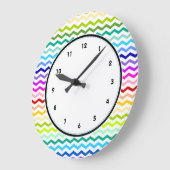Grande Horloge Ronde chevron arc en ciel (Angle)