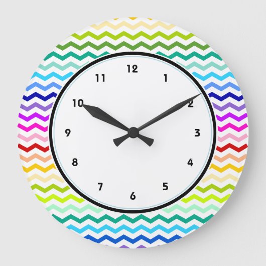 Grande Horloge Ronde chevron arc en ciel (Recto)