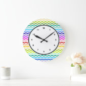 Grande Horloge Ronde chevron arc en ciel (Maison)