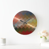 Grande Horloge Ronde Chevron Pattern (Maison)