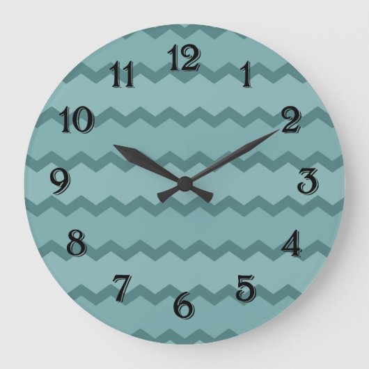 Grande Horloge Ronde Chevron turquoise terreux (Recto)