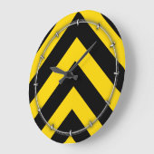 Grande Horloge Ronde Chevrons audacieux de la route (Angle)