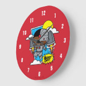 Grande Horloge Ronde Chibi Cyborg S'Est Éteint ! (Angle)