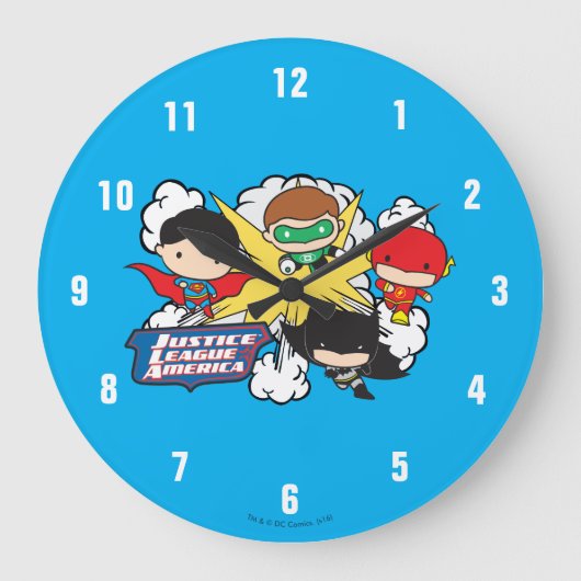 Grande Horloge Ronde Chibi Justice League of America Explosion (Recto)