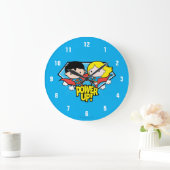 Grande Horloge Ronde Chibi Superman & Chibi Supergirl Power Up! (Maison)