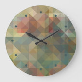 Grande Horloge Ronde Chic Abstrait Triangles Motif en mosaïque (Recto)