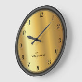 Grande Horloge Ronde Chic Gold and Black Effect Personalized (Angle)