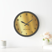Grande Horloge Ronde Chic Gold and Black Effect Personalized (Maison)