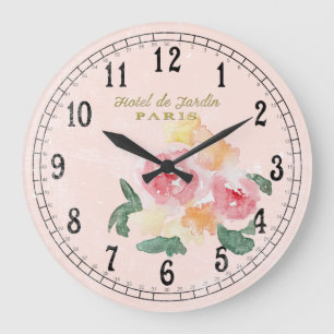 Grande Horloge Ronde Chic pays ou Cottage Chic