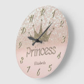 Grande Horloge Ronde Chic Tiara, Princesse, Glittery Bokeh (Angle)