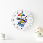 Grande Horloge Ronde Chick retraité à la plage (Maison)
