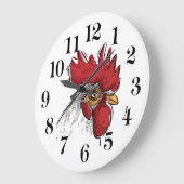 Grande Horloge Ronde Chicken Head Wall Clock (Angle)