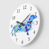 Grande Horloge Ronde Chien 160 Teckel Dachshund (Angle)
