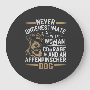Grande Horloge Ronde Chien Affenpinscher