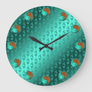 Grande Horloge Ronde Chien de Bois