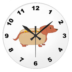 Grande Horloge Ronde Chien de hot dog