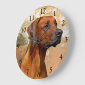 Grande Horloge Ronde Chien de Rhodesian Ridgeback (Angle)