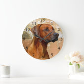 Grande Horloge Ronde Chien de Rhodesian Ridgeback (Maison)