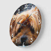 Grande Horloge Ronde Chien mignon de Yorkshire Terrier (Angle)