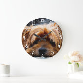 Grande Horloge Ronde Chien mignon de Yorkshire Terrier (Maison)