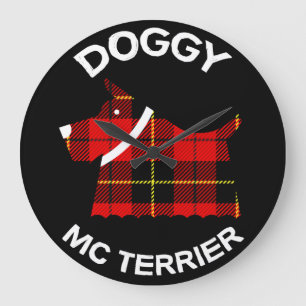 Grande Horloge Ronde Chiens de Terrier écossais Terriers Chiens pro