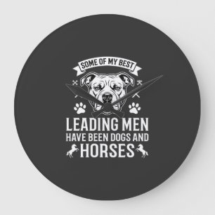 Grande Horloge Ronde Chiens et chevaux menant les hommes