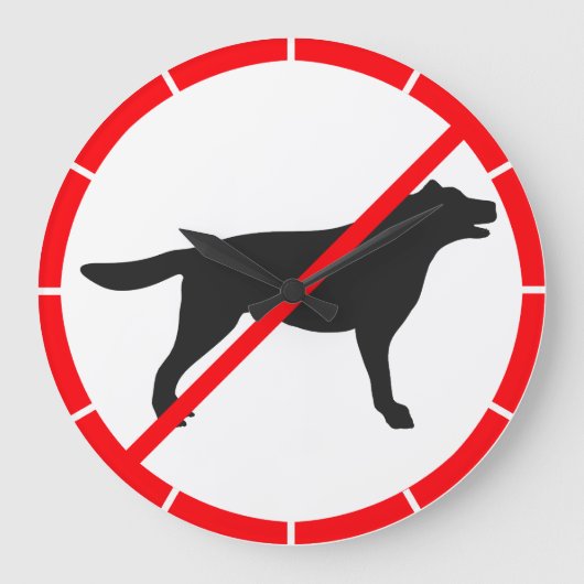 Grande Horloge Ronde Chiens interdits ! (Recto)