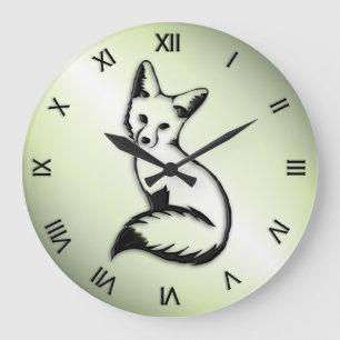 Grande Horloge Ronde Chiffre romain renard argenté
