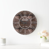 Grande Horloge Ronde Chiffre romain rustique Mariage en bois de grange (Maison)