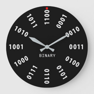 Grande Horloge Ronde Chiffres binaires/horloge de la base 2