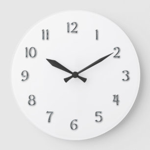 Grande Horloge Ronde Chiffres de "étain de Faux" de simplicité