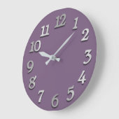 Grande Horloge Ronde Chiffres minimes Gris Gris Gris Gris Violet Violet (Angle)