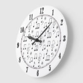 Grande Horloge Ronde Chiffres Noirs Blancs (Angle)