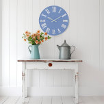 Grande Horloge Ronde Chiffres romains gris bleu stel gris gris gris arg<br><div class="desc">Unique minimaliste et décoratif Correspond à la mode actuelle dans la décoration maison.
Vous pouvez changer la forme et la couleur de la main.design florenceK</div>