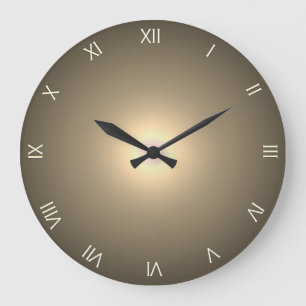 Grande Horloge Ronde Chiffres romains marron
