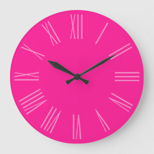 Grande Horloge Ronde Chiffres romains monotones rose profond