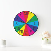 Grande Horloge Ronde CHIFFRES ROMAINS nuances de couleurs (Maison)