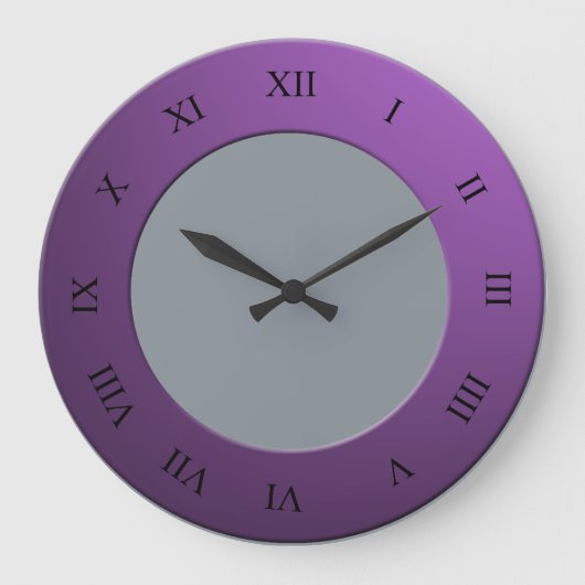 Grande Horloge Ronde Chiffres romains sur cadre violet sur n'importe qu (Recto)