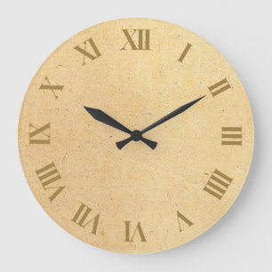 Grande Horloge Ronde Chiffres romains vintage et rustiques